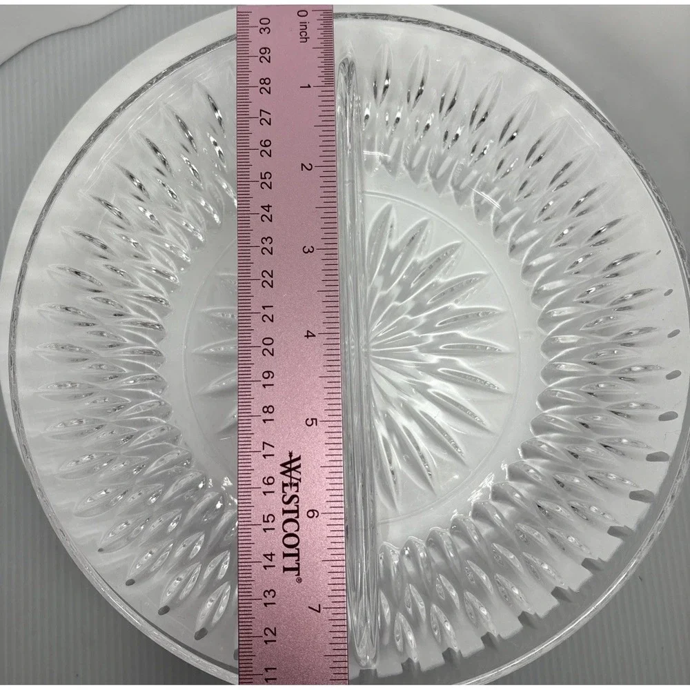 Princess House Highlights Crystal Divided Serving Dish Brilliant Cut‎ Crystal